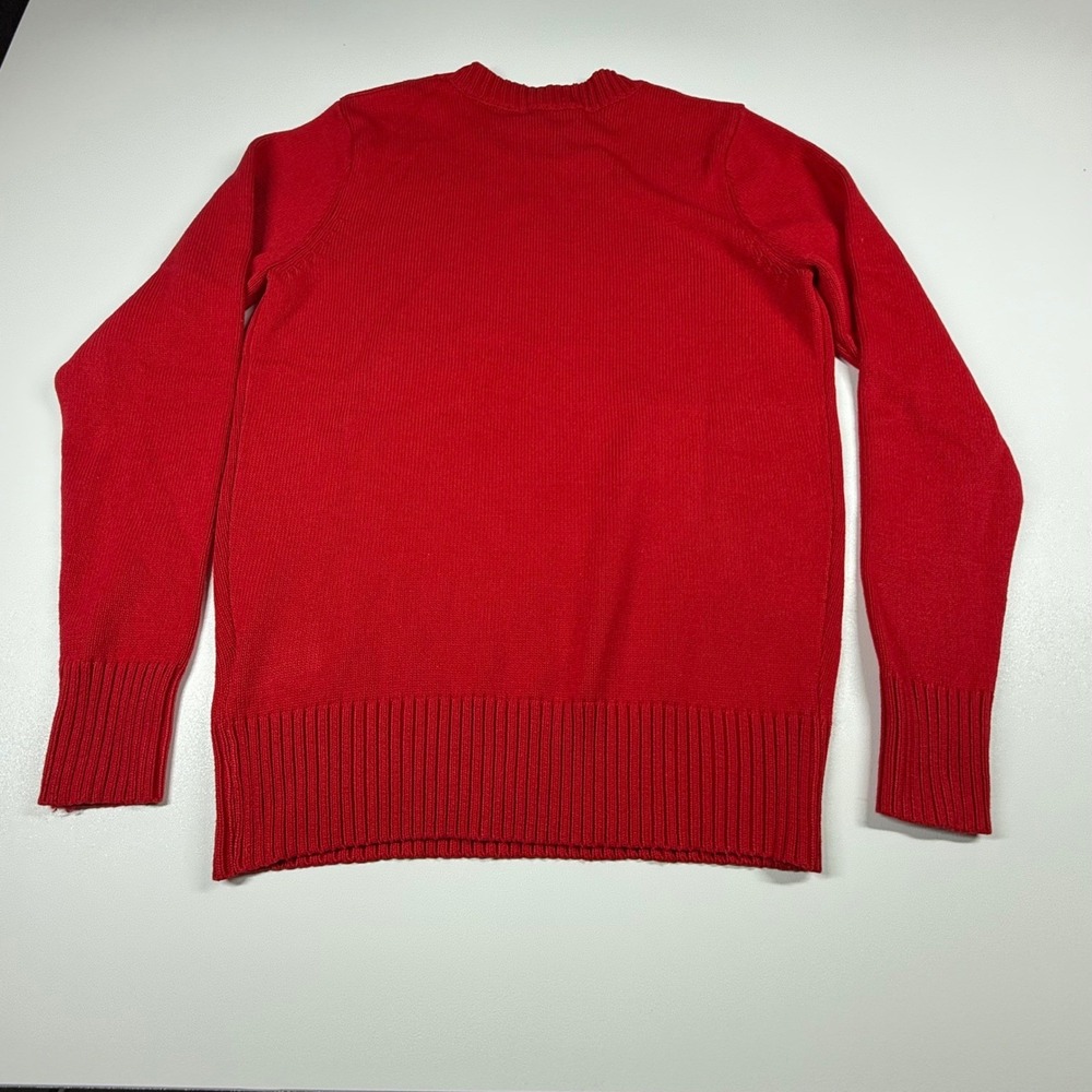 Nanette Lepore Red Je T'aime Heart Rhinestone Knit Sweater Womens Small - Picture 11 of 12